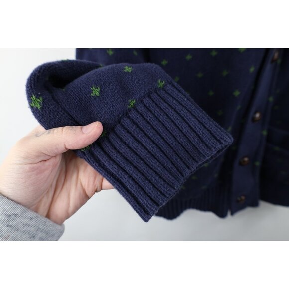 Vtg 90s Y2K Streetwear Mens Medium Crew Rowing Fair Isle Shawl Cardigan Sweater - Picture 7 of 13